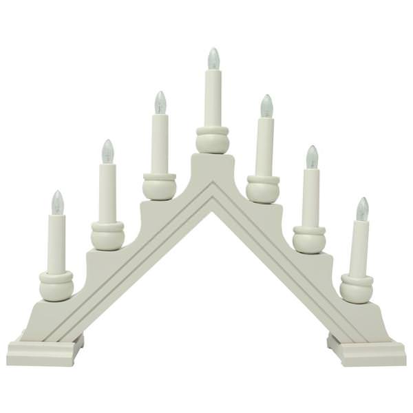 13.75" x 17" 7 Light Electric White Wooden Karin Swedish Candelabra / Candlestick